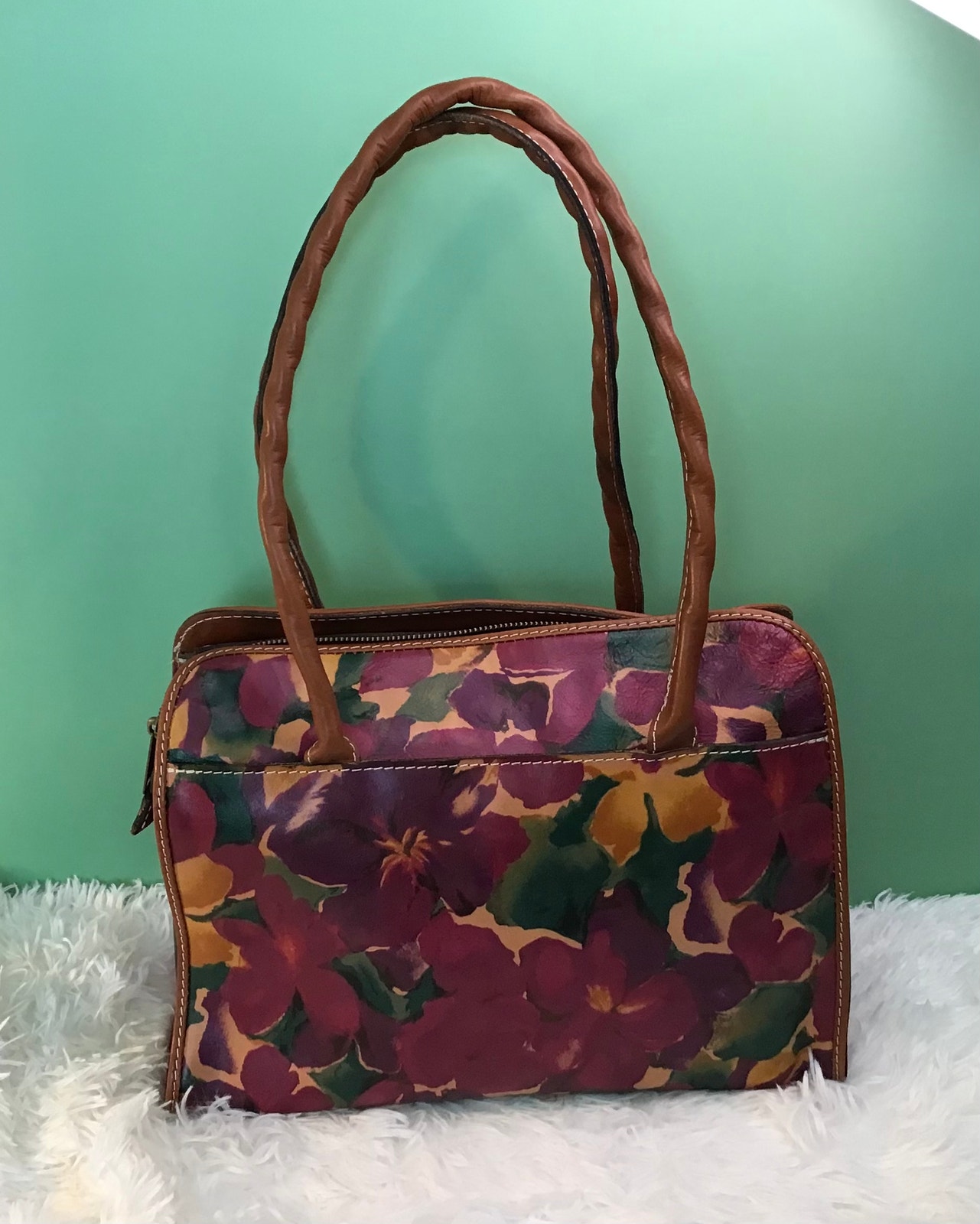 Patricia Nash Bloom Romance Floral Italian Leather Handbag